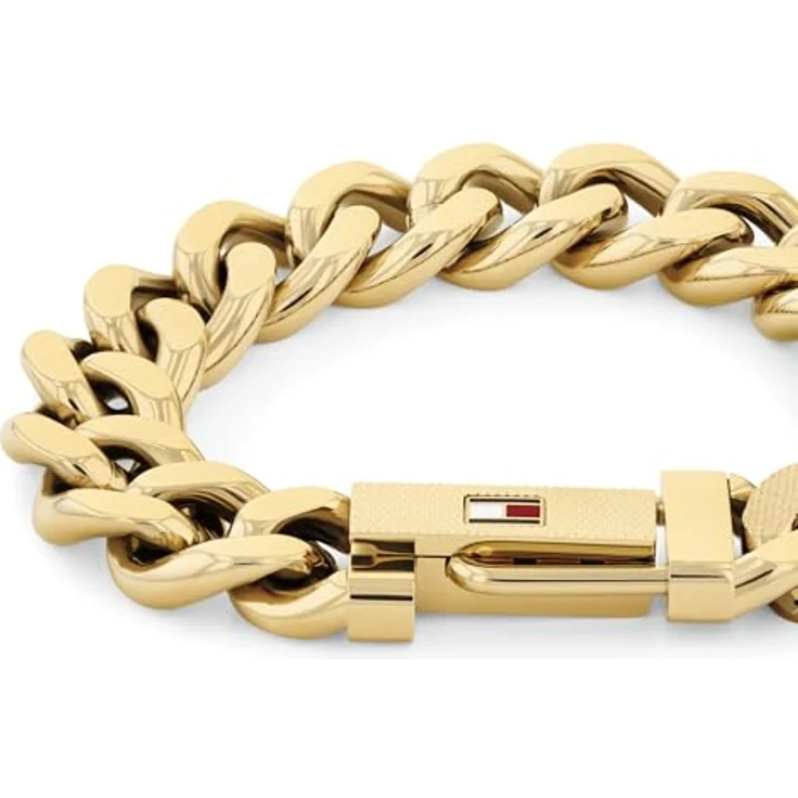 Tommy Hilfiger Jewelry Gliederarmband für Herren, Gelbgold, mit ikonischer Flagge und verstellbarer Klappschließe - 2790638 – Bild 2
