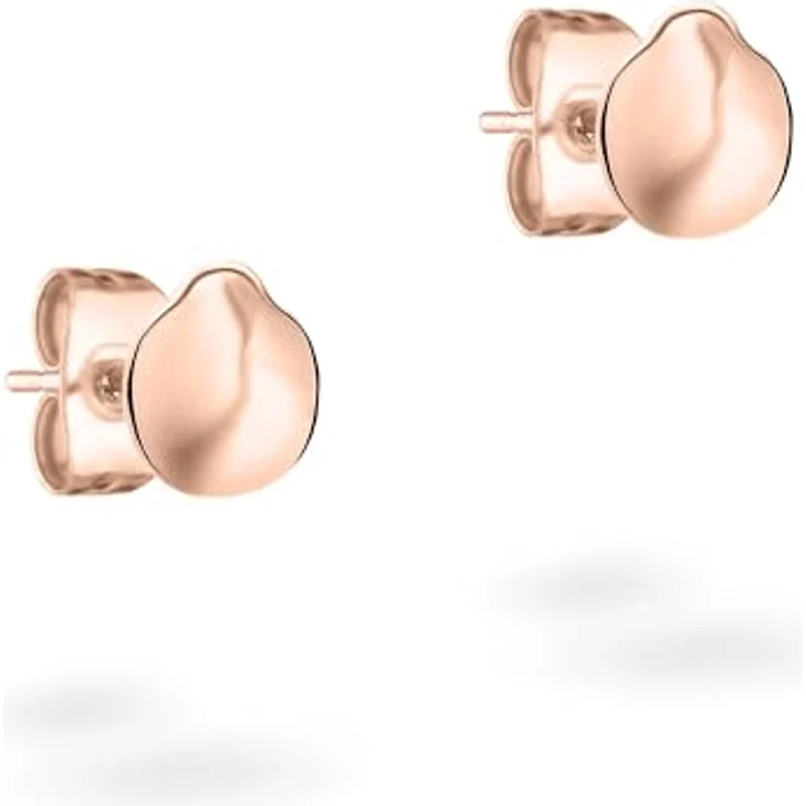 Tamaris TJ-0582-E-08 Ohrstecker im organischen Design, Edelstahl IP Roségold, 0,8 cm, Steckverschluss, Damen-Ohrringe – Bild 1