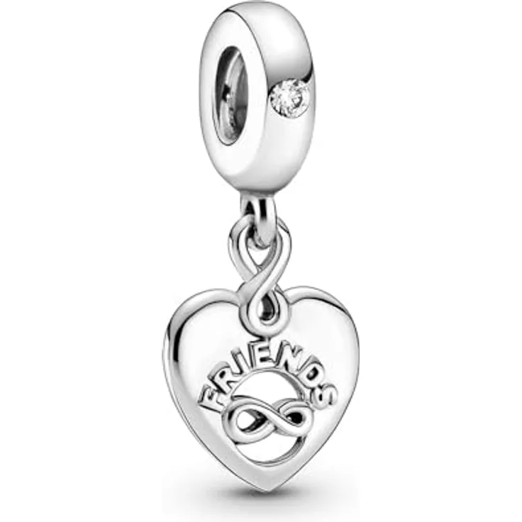 Pandora Charm-Einhänger 799294C01, Freunde für immer, aus Sterling Silber mit Zirkonia, Herzmotiv und Unendlichkeitssymbol