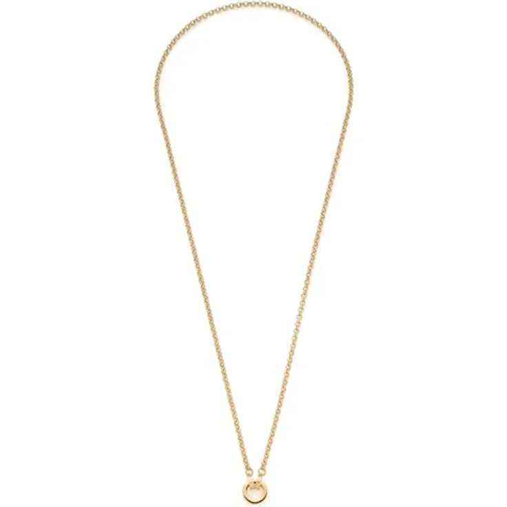 JEWELS BY LEONARDO Clip & Mix Paola Halskette, goldfarbene Erbskette aus Edelstahl, mittellang mit Edelstahlring, Damenschmuck, 018389