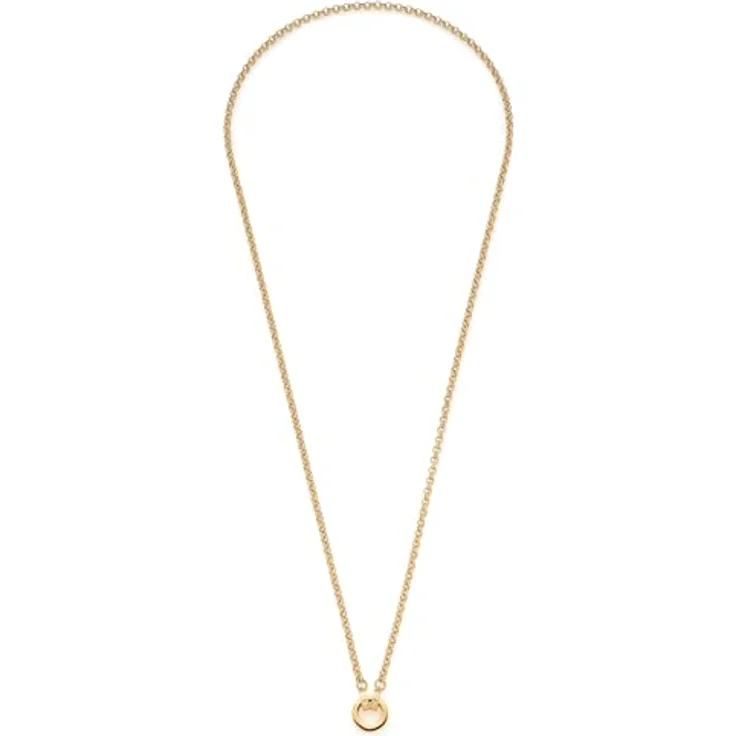 JEWELS BY LEONARDO Clip & Mix Paola Halskette, goldfarbene Erbskette aus Edelstahl, mittellang mit Edelstahlring, Damenschmuck, 018389 – Bild 1