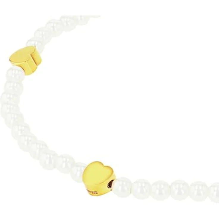 Amor Damen-Armband Edelstahl mit Glasperle, 17 cm, Weiß, Herz, in Schmuck Geschenk Box, 2040012 – Bild 3