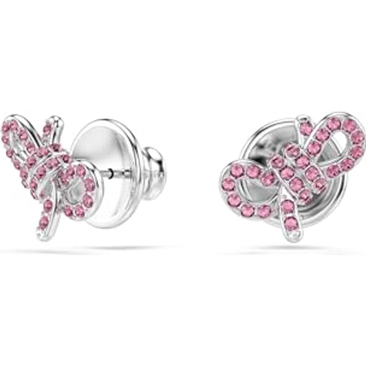 Swarovski Paar Ohrstecker mit pinkfarbenem Kristallpavé und rhodiniertem Finish – Bild 2