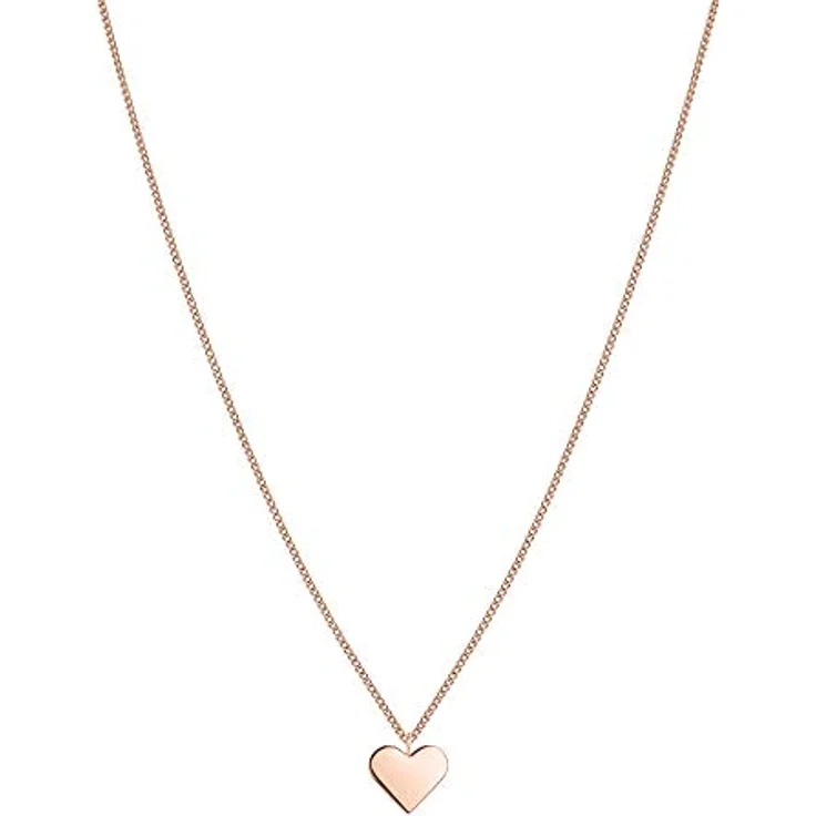 Tamaris TJ-0027-N-45, Damen-Halskette mit Herzanhänger, Edelstahl IP Roségold poliert, 45 cm verlängerbar – Bild 1