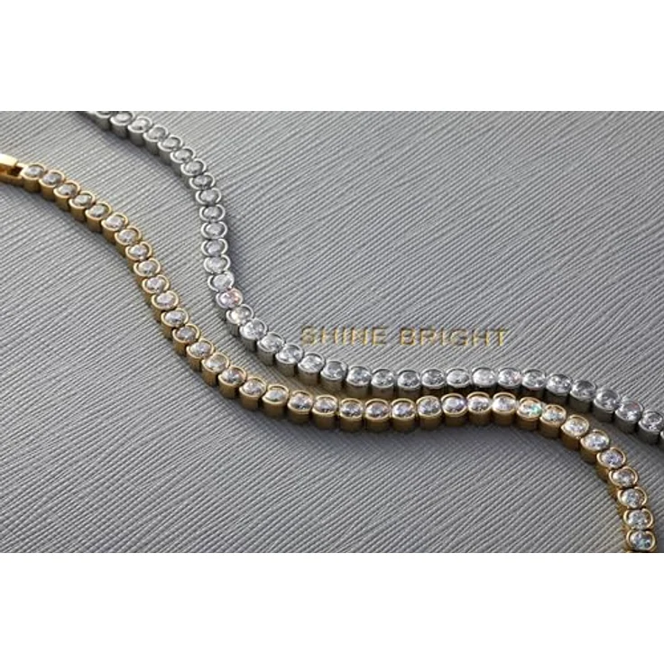 JEWELS BY LEONARDO Armband Cremona, goldfarbenes Edelstahl mit klaren Zirkonia Steinchen, 18,5 cm, Damen-Schmuck, 024337 – Bild 4