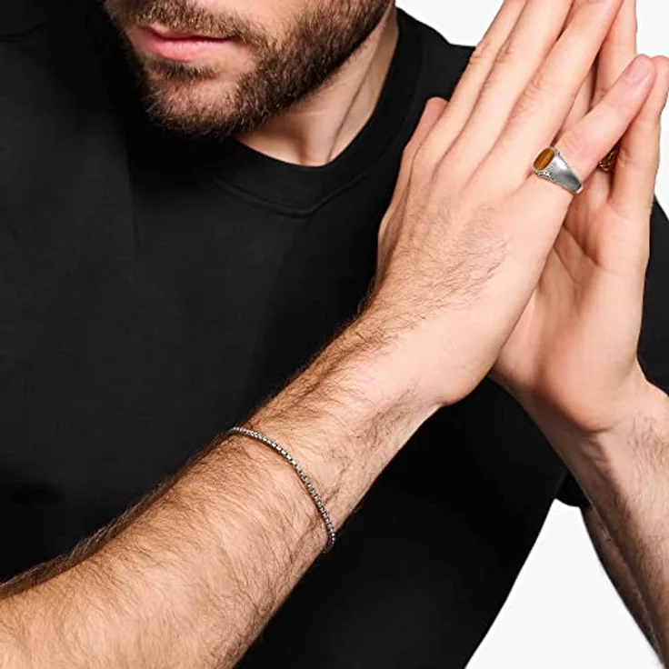 Thomas Sabo Herren Venezia-Armband, 925er Sterlingsilber geschwärzt, feingliedriges Design, Länge 17,5 cm – Bild 2