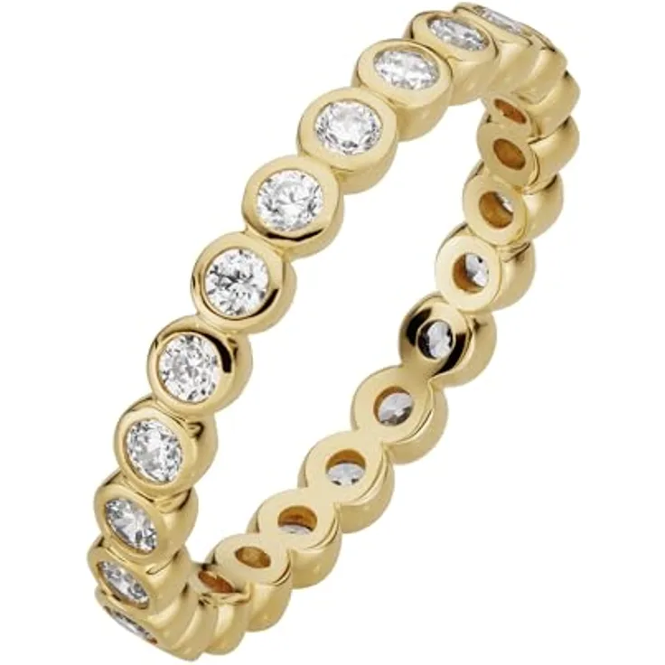 Orolino Damen Ring 333/- Gelbgold, Glänzend mit Zirkonia in Weiß, Memoirering 067370154