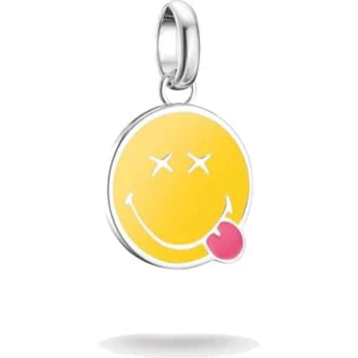 THOMAS SABO Charm-Einhänger SMILEYWORLD® Cheeky Charm - Gelb/Pink, verspielter Anhänger für gute Laune – Bild 2