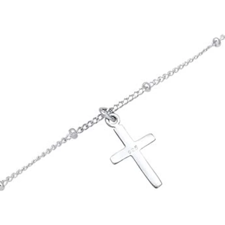 Elli Halskette Damen Choker Kugel Kreuz aus 925 Sterling Silber, anlaufgeschützt, handgefertigt – Bild 4