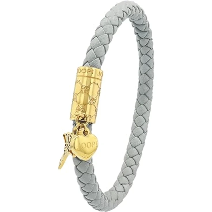 JOOP! Damen-Armband mit Anhänger, Edelstahl und Leder, 19 cm, gold, Geschenkidee in Schmuck Geschenk Box, 2100976 – Bild 1