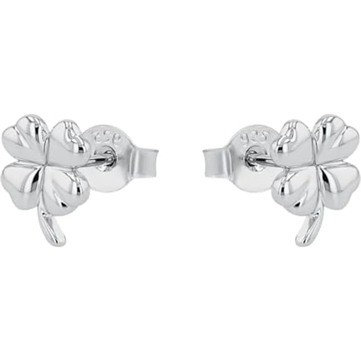 Amor 925 Sterling Silber Ohrstecker, Kleeblatt Design, 8 mm, Damen Ohrschmuck in Geschenkbox, 2016891 – Bild 3