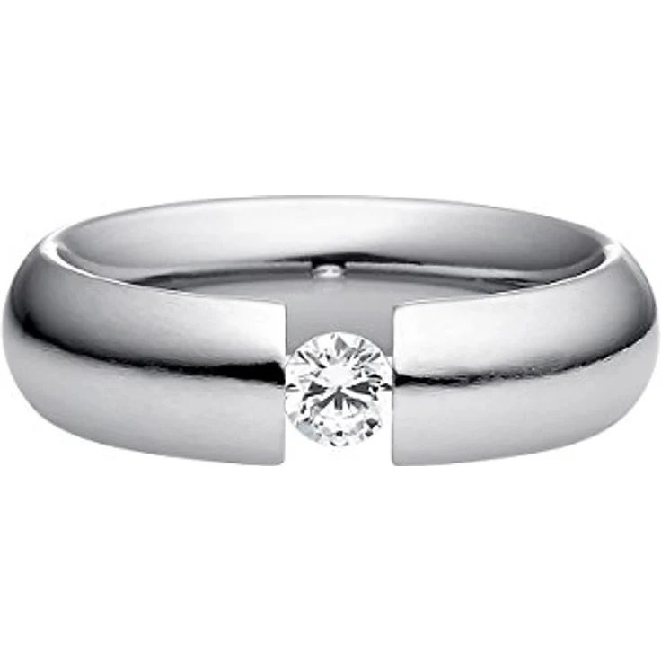 Heideman Damenring Intensio, Edelstahl silber farbend poliert mit Zirkonia Stein, Brillant Schliff 4mm, antiallergen – Bild 5