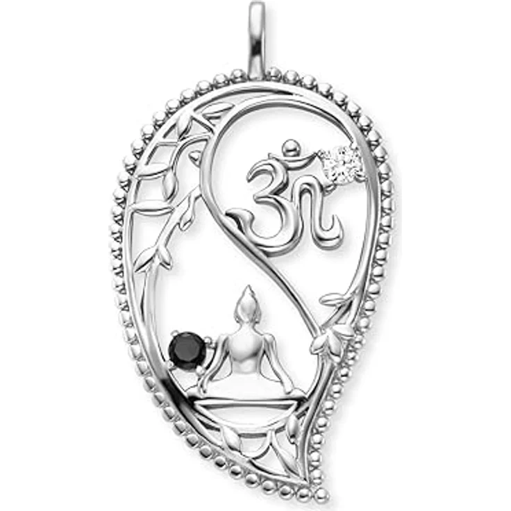 Engelsrufer Anhänger Yin Yang Drop, 925er Sterlingsilber mit Zirkonia, anlaufgeschützt, Größe: 22 x 33 mm, nickelfrei – Bild 1