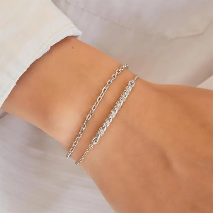 ANIA HAIE TIDE ECHO Damen Armband aus 925 Sterling Silber, besetzt mit 18 Zirkonia, Länge 16,5 cm + 2 cm Verlängerung, inkl. Geschenkverpackung – Bild 2