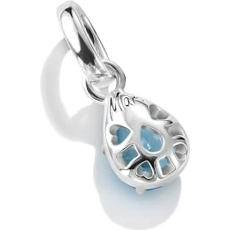 THOMAS SABO Connect Charm Pendant Birthstone Collection, 925 Sterling Silber, Geburtsstein März mit Monatseingravierung – Bild 3