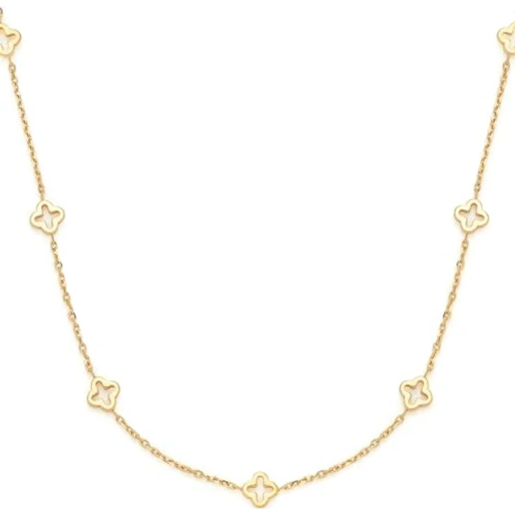 JEWELS BY LEONARDO Halskette Ciao Janna, goldfarbene Edelstahl-Kette mit Kleeblatt-Ornamenten, 42-47 cm Länge, allergikerfreundlich – Bild 2