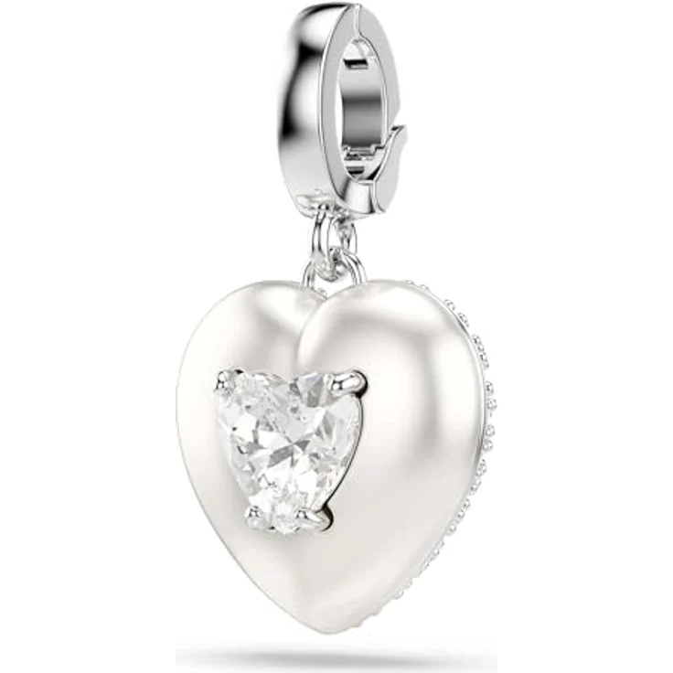 Swarovski Idyllia Charm, Herz in Weiß mit perlfarbener Beschichtung und Swarovski Zirconia, rhodiniert – Bild 2