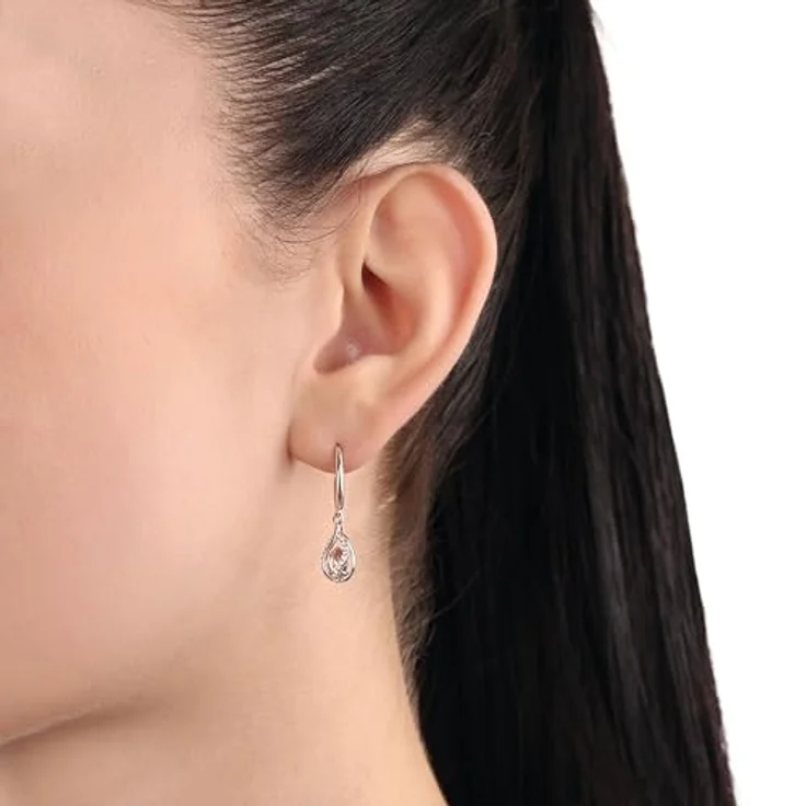 Amor Ohrhänger 925 Sterling Silber Damen Ohrschmuck mit Zirkonia, 2,8 cm, Weiß, inkl. Geschenkbox, Modell 2020735 – Bild 2