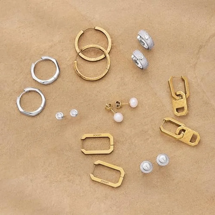 JOOP! Creolen Edelstahl Damen Ohrschmuck, 1,7 cm, Gold, mit Scharnierverschluss in Geschenkbox, 2035137 – Bild 4
