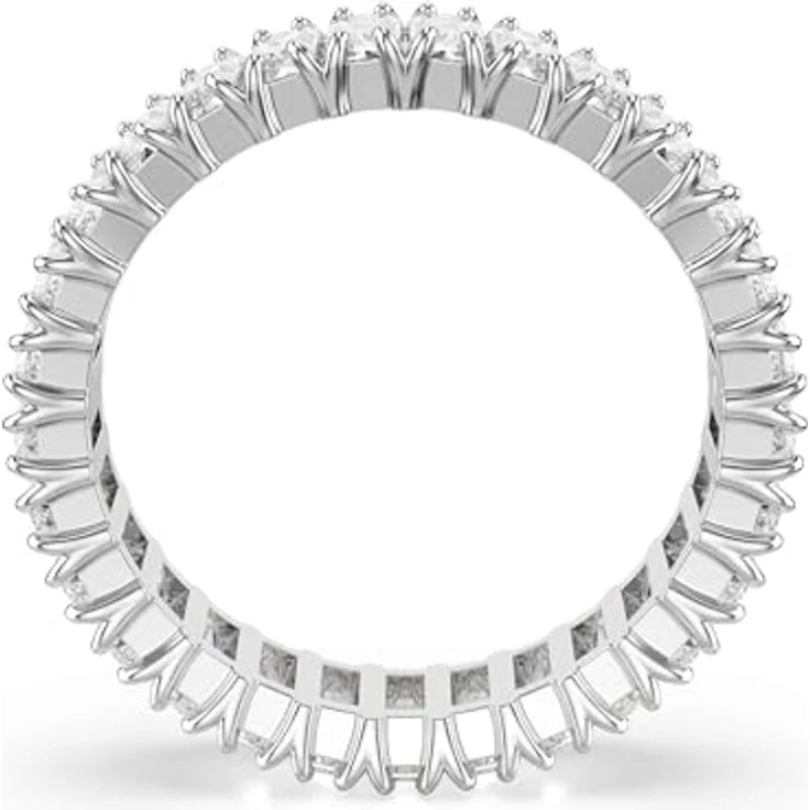 Swarovski Matrixring, Baguetteschliff, Damenring, weiß, silberfarben, SS26-Kollektion – Bild 3
