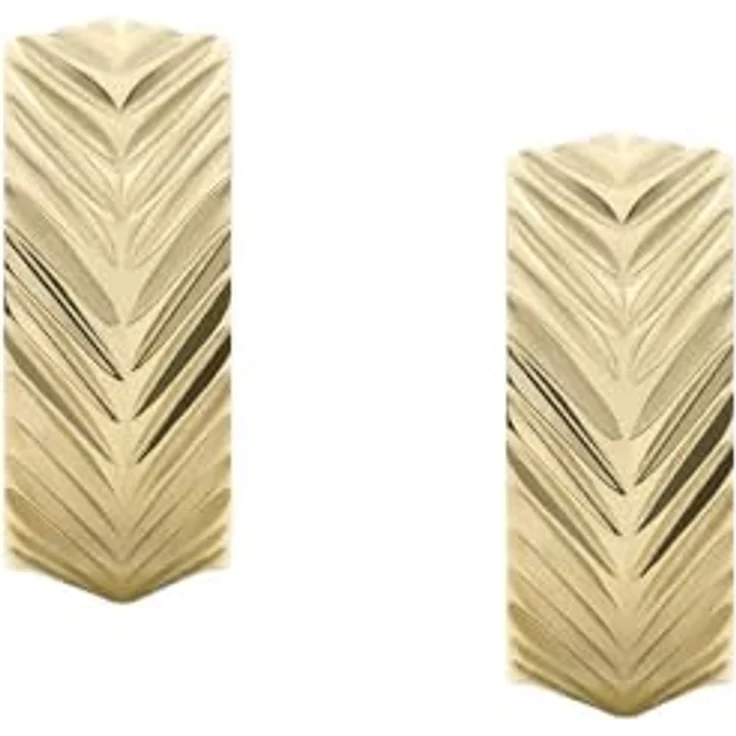 Fossil Damen Ohrringe, Goldfarbener Edelstahl mit Postverschluss, poliertes Finish, 13,2 mm x 13,9 mm x 13,2 mm – Bild 1