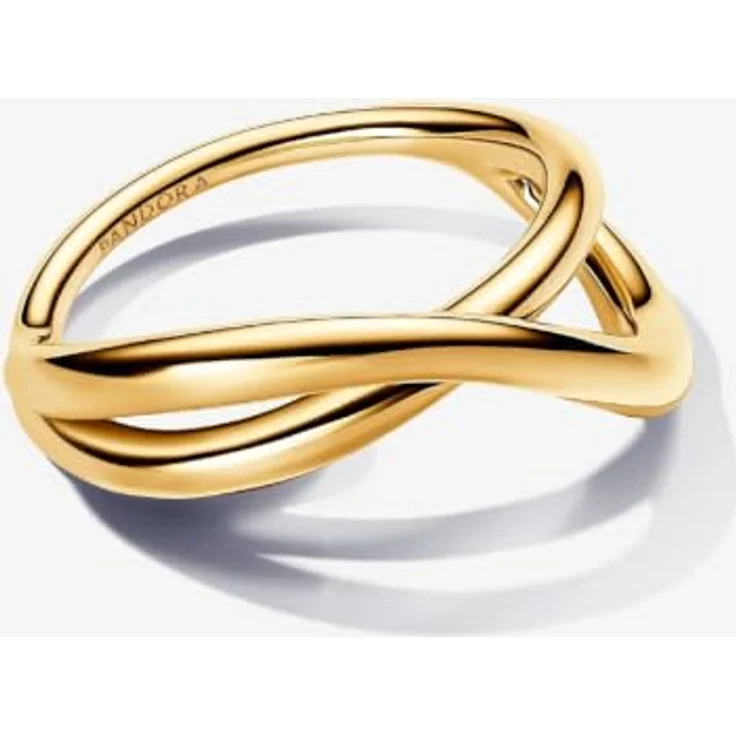 Pandora 163318C00 Damen-Ring Unendlichkeit, goldplattiert mit organisch geformter Ringschiene, Größe 52 – Bild 7