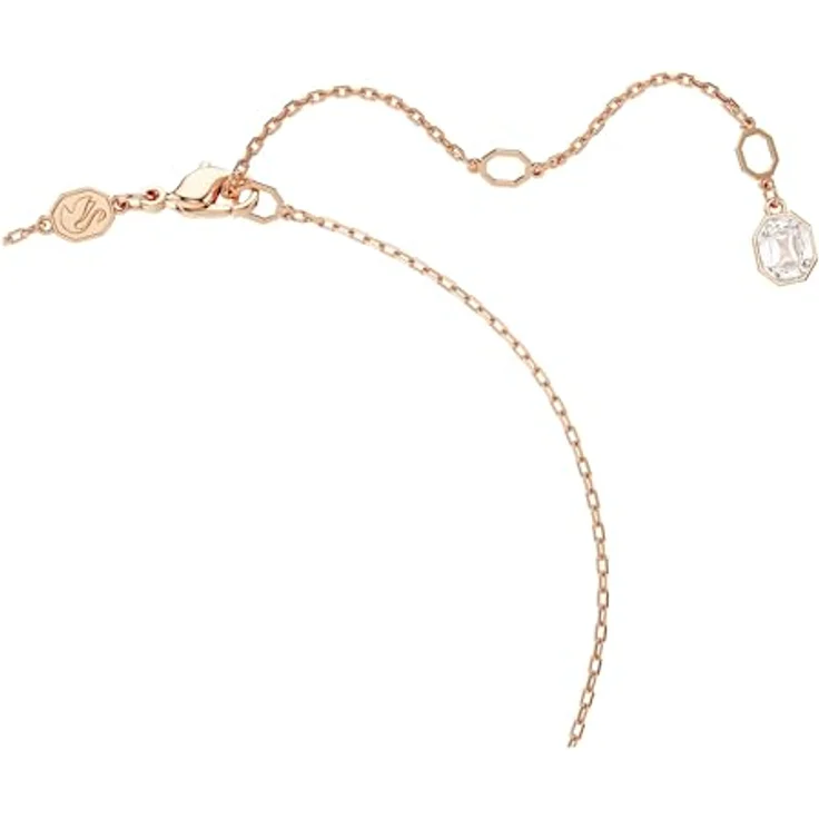 Swarovski Dextera Halskette, Rosé Vergoldete Damenhalskette mit Kristallpavé und Swarovski Zirconia, Weiß – Bild 3