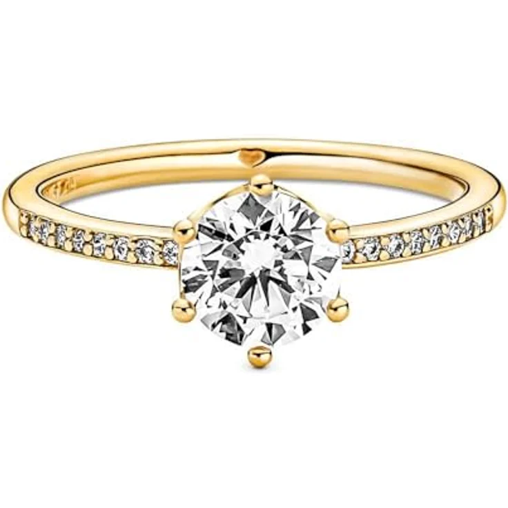 PANDORA SHINE Ring "funkelnde Krone", gelbvergoldet, mit Zirkonia, Größe 48 – Bild 2