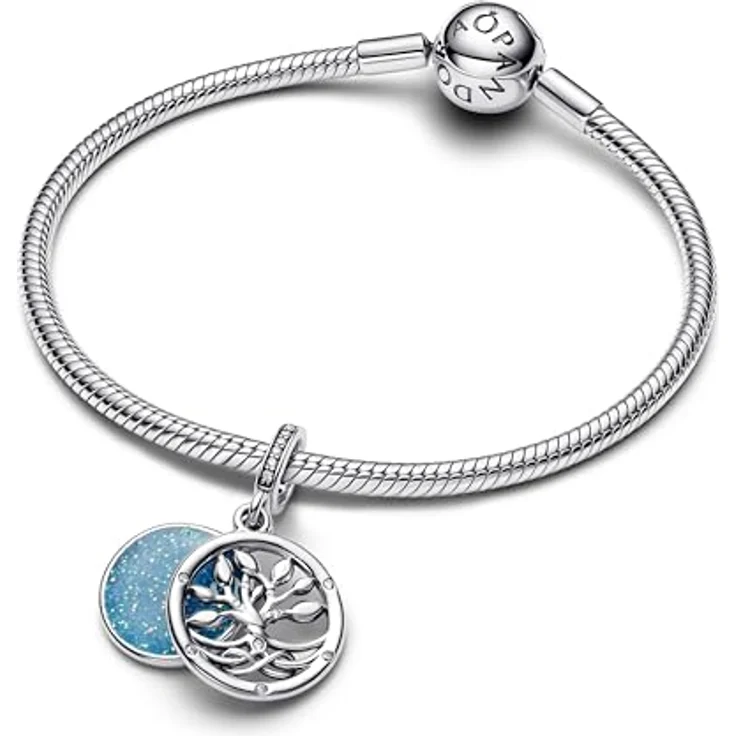 PANDORA Moments Im Dunkeln Leuchtender Unendlichkeitsbaum Doppelter Charm-Anhänger, Sterling Silber mit Zirkonia, Kompatibel mit Moments und ME Armbändern, 793599C01 – Bild 3