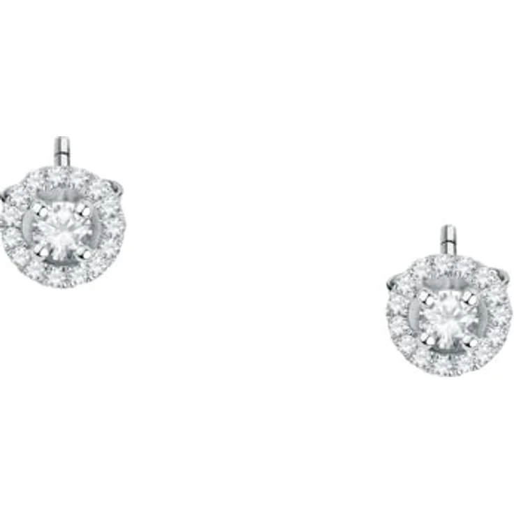 CHRIST Damen-Ohrstecker 750er Weißgold mit 2 Diamanten, elegant und zeitlos – Bild 4