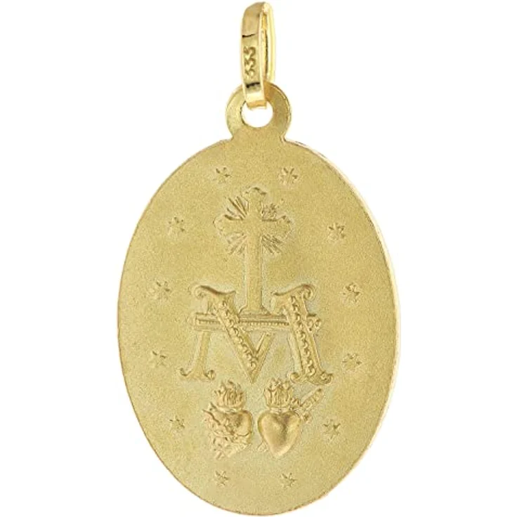 trendor Milagrosa Gold 333 Anhänger Madonna mit vergoldeter Silberkette, 45 cm, beidseitige Reliefprägung – Bild 2