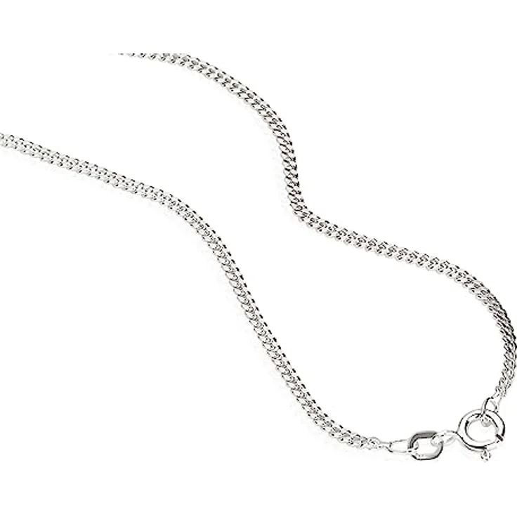 NKlaus Silberkette 925 Sterling Silber, 50 cm, klassisches Panzerdesign für Damen und Herren – Bild 3