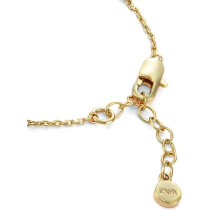 Emporio Armani Armband, Schmuck Geschenk mit rosafarbenen Quarzperlen, elegante Metall Armkette – Bild 4