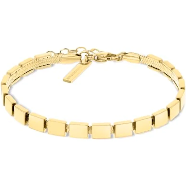 Liebeskind Berlin Damen Armband LJ-1690-B-21, aus Edelstahl in IP Gold, 21 cm mit Karabinerverschluss