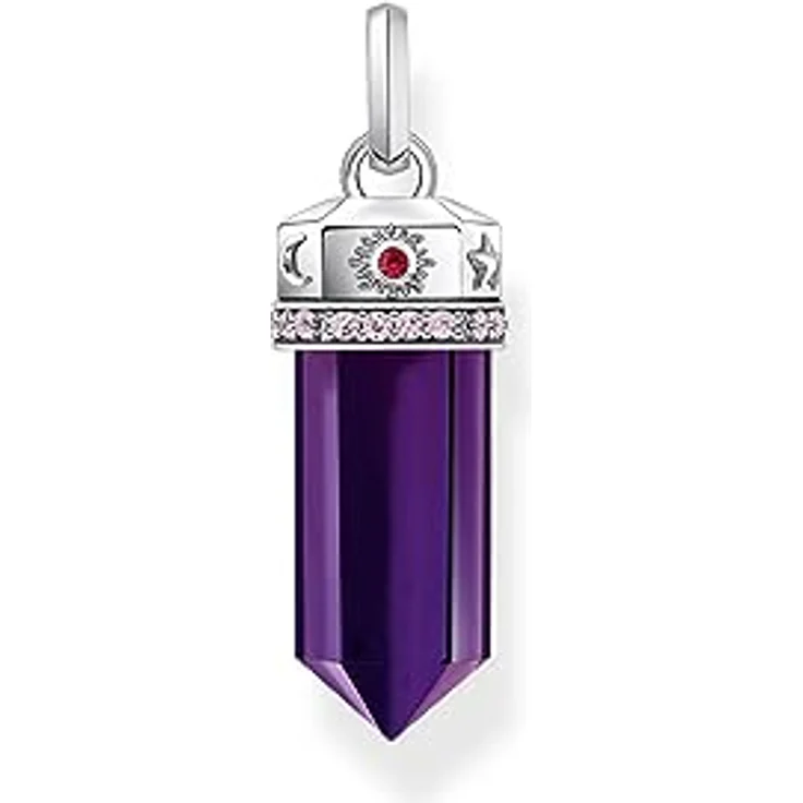 THOMAS SABO Kettenanhänger, facettierter imitativer Amethyst, geschwärztes 925er Sterlingsilber – Bild 1