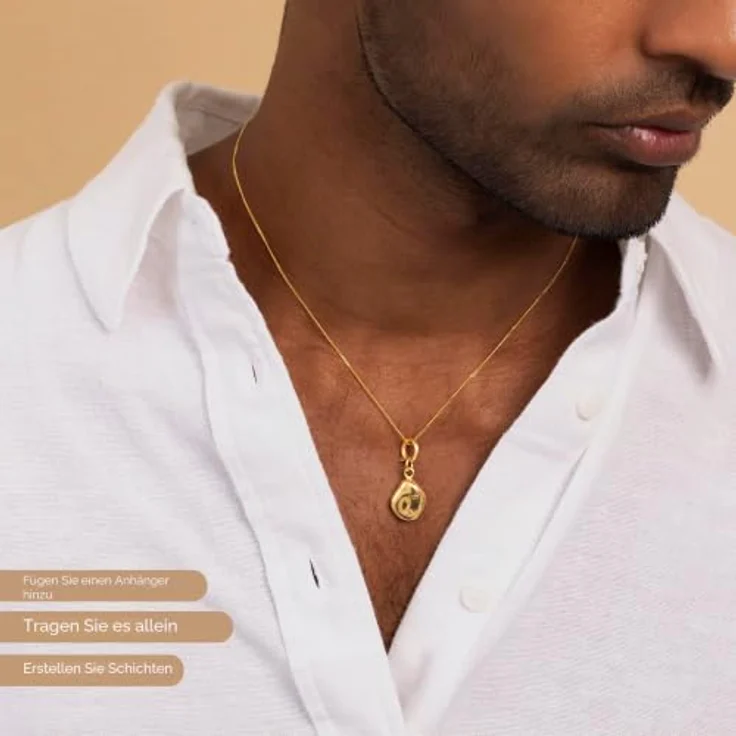 Amberta 925 Sterling Silber Halskette, schlichte Panzerkette in Gold, 40 cm, für Damen und Herren, super dünn, hochglanzpoliert – Bild 4