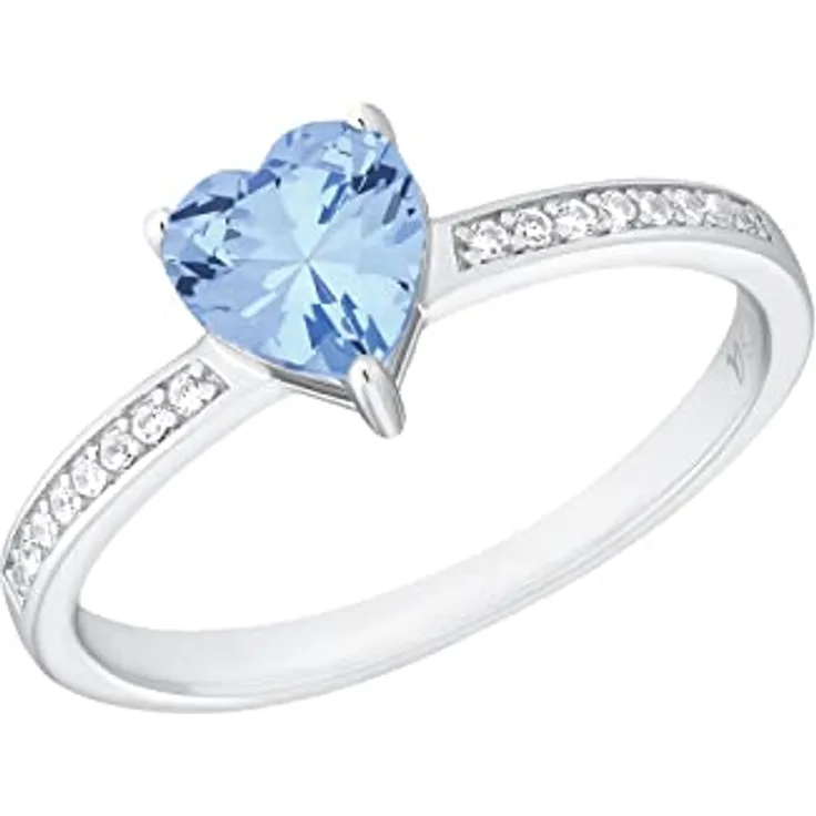 Amor Damenring 925 Sterling Silber, Herz mit Zirkonia, gravierbar, in Schmuck Geschenk Box, 2035680