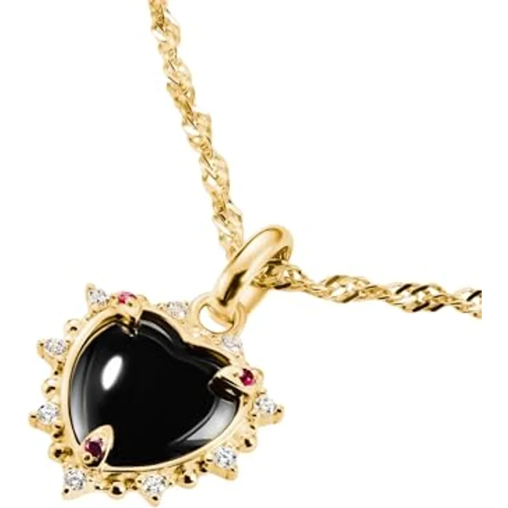 THOMAS SABO Charm-Anhänger Schwarzes Vintage-Herz mit Zirkonia, 18-karätig vergoldet, beidseitig tragbar – Bild 2