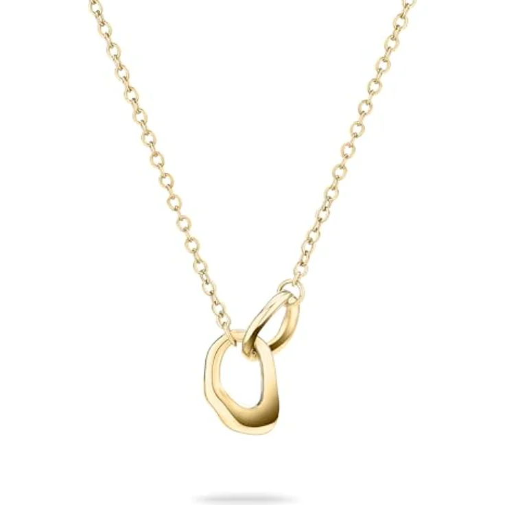 Tamaris Halskette TJ-0616-N-45, Edelstahl IP Gold, 45 cm mit organischen Anhängern, Karabinerverschluss – Bild 1