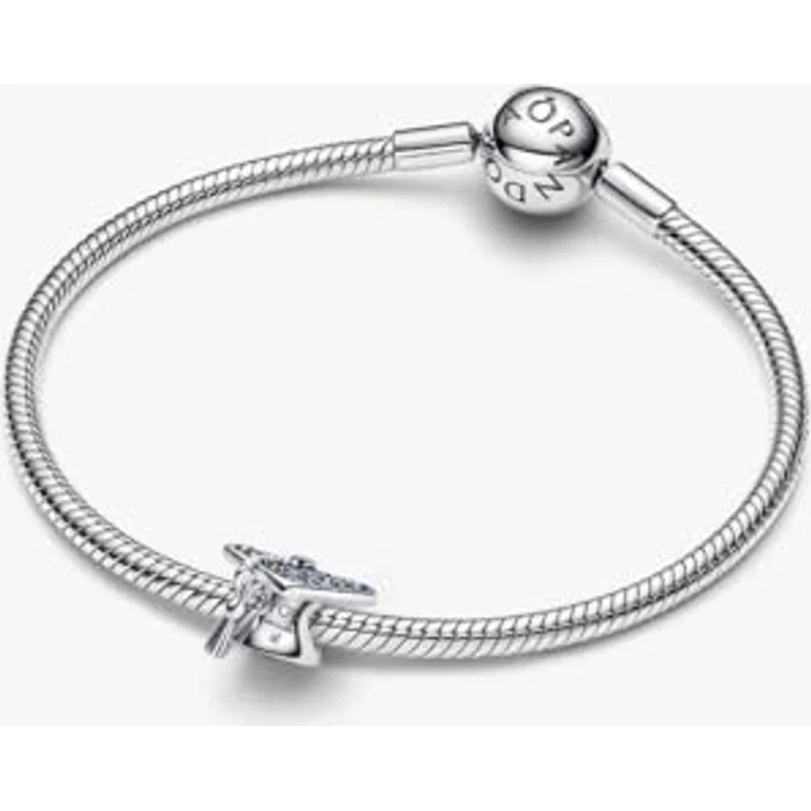 PANDORA Charm Abschlusskappe 2026, 925 Sterling Silber mit blauem Kristall und Cubic Zirkonia, Gravur "Congrats You made it", bewegliche Quaste, kompatibel mit Moments, 794461C01 – Bild 3