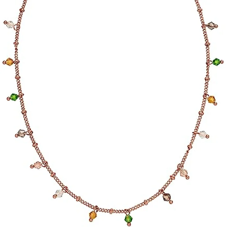 Purelei Boho Halskette, wasserfestes Edelstahl Schmuckstück in Roségold mit bunten Glasperlen, verstellbar von 40-45 cm, perfektes Geschenk für Damen – Bild 2