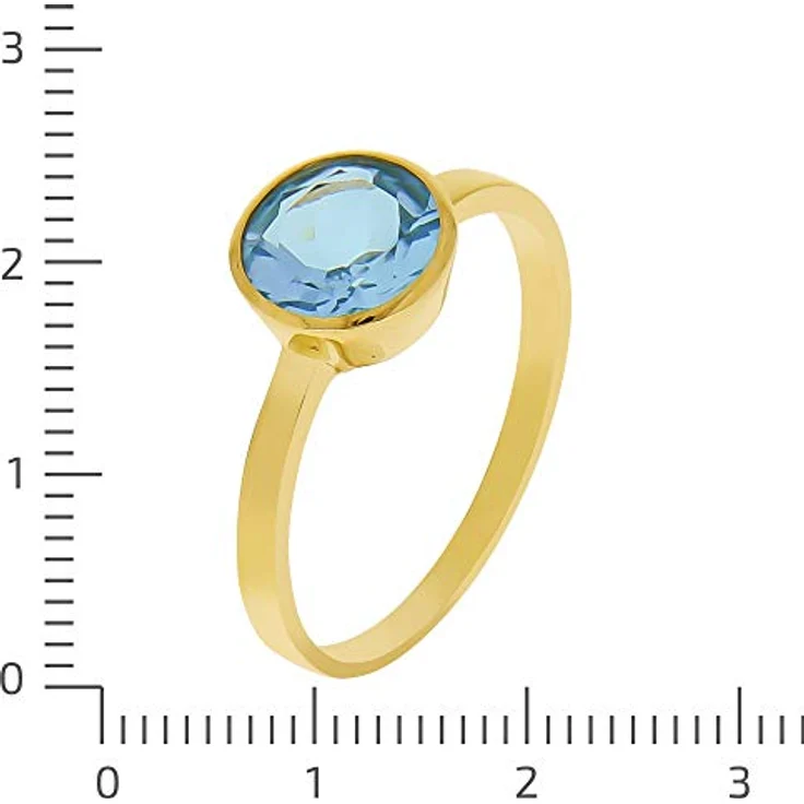 Fascination by Ellen K. Damen Ring 375/- Gelbgold mit natürlichem Blautopas, glänzend, inkl. Etui – Bild 2