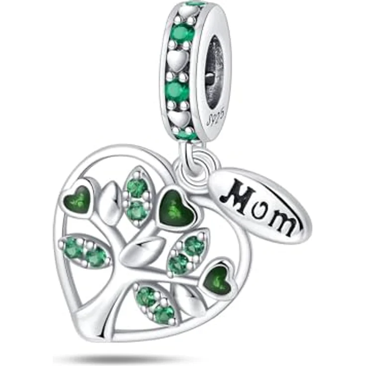 LNQOBU Silber 925 Charms Anhänger für Armbänder, kompatibel mit Pandora, inkl. bunter Spacer Beads – Bild 1