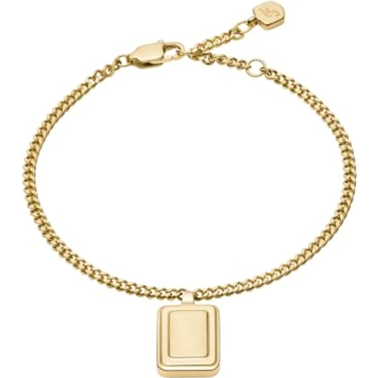 Fossil Raquel Damen Armband, goldfarbener Edelstahl mit poliertem Finish, 165 mm Länge, Karabinerverschluss – Bild 1