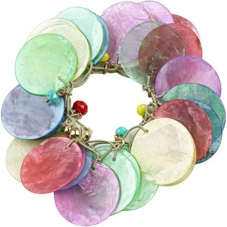 COLLEZIONE ALESSANDRO Armband Blanca, Armband aus Muschelscheiben, modernes Design
