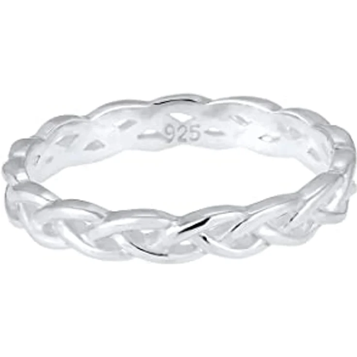 Elli Fingerring Geflochten im Zopfmuster, 925 Silber, gedrehte Optik für elegante Everyday-Styles – Bild 2