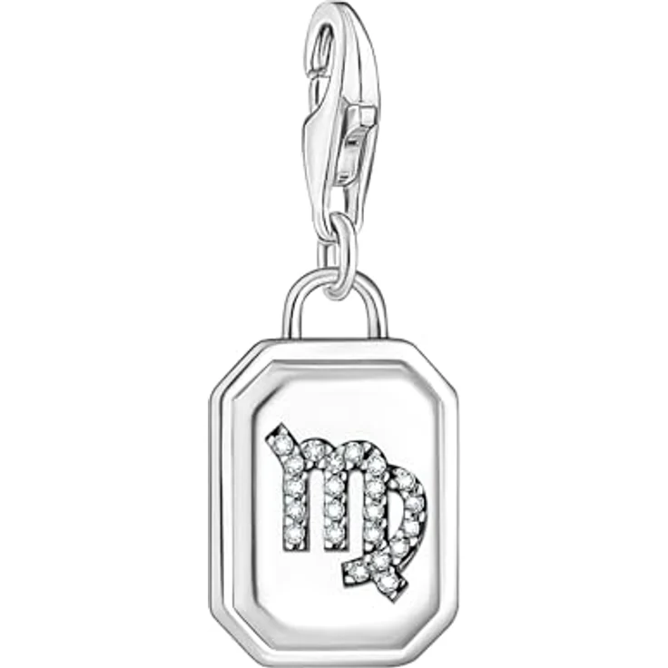 THOMAS SABO Charm-Anhänger Sternzeichen Jungfrau, Silber 925 Sterlingsilber, geschwärzt mit Steinen – Bild 1