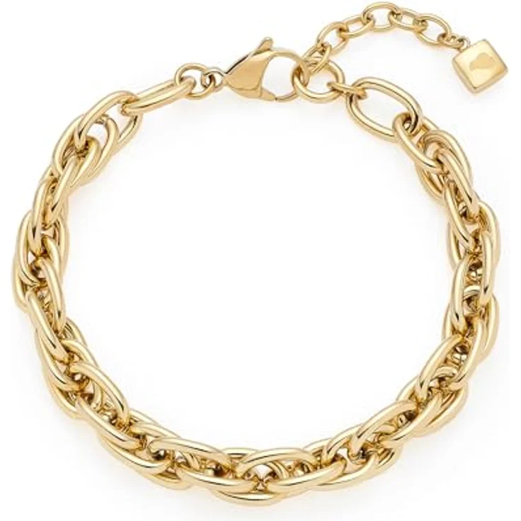 JEWELS BY LEONARDO Armband Sina, goldfarbener Edelstahl, ineinander verschlungene Kettenglieder, 19,5-22 cm, für Damen, Geschenkidee – Bild 1