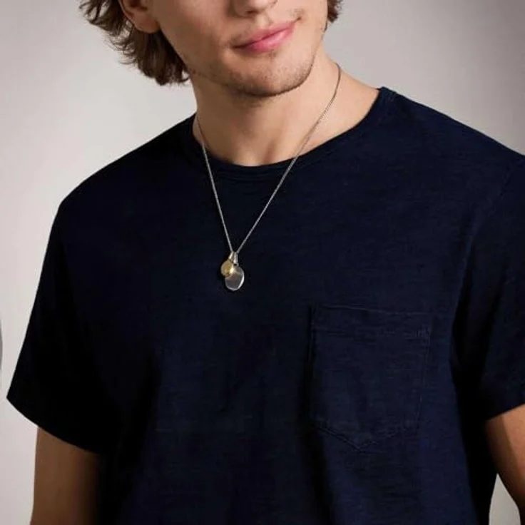 Fossil Drew Herren-Edelstahl-Halskette, zweifarbige Halskette mit Karabinerverschluss in Gold- und Silberton – Bild 2