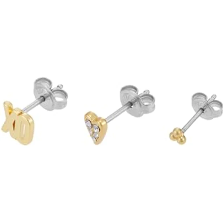 Fossil Damen Jewelry Goldfarbener Messing Ohrring Set, JA7277SET mit Post and Back Verschluss – Bild 4